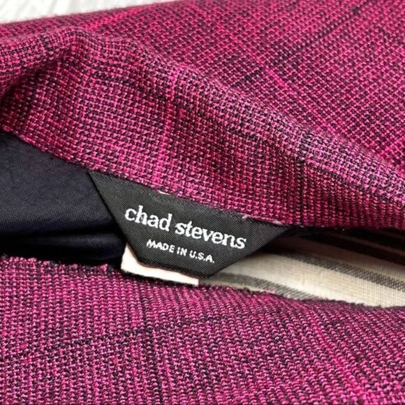 Vintage Chad Stevens Pink Black Plaid Blazer Jacket Size 1X - Picture 7 of 7